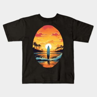 Summer Surfing In Hawaii Kids T-Shirt